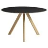 HAY Table Ronde CPH20, 120 cm, Chêne Laqué - Linoléum Noir