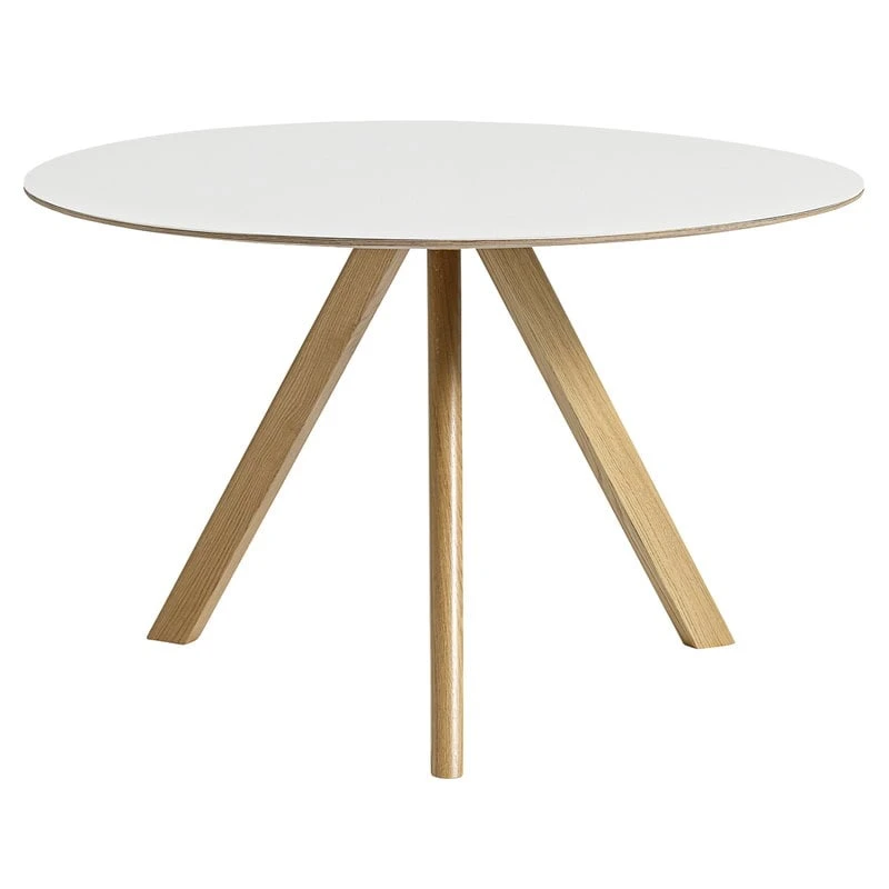 HAY Table Ronde CPH20, 120 cm, Chêne Laqué - Stratifié Blanc 1 HAY Table Ronde CPH20, 120 cm, Chêne Laqué - Stratifié Blanc