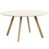 HAY Table Ronde CPH25, 140 cm, Chêne Laqué - linoléum Blanc Cassé