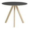 HAY Table Ronde CPH20, 90 cm, Chêne Laqué - Linoléum Noir