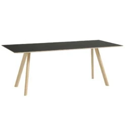 HAY Table CPH30, 200 X 90 cm, Chêne Laqué - Linoléum Noir
