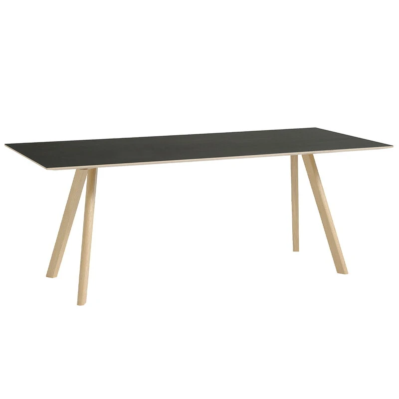 HAY Table CPH30, 200 X 90 cm, Chêne Laqué - Linoléum Noir 1 HAY Table CPH30, 200 X 90 cm, Chêne Laqué - Linoléum Noir