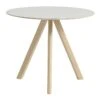 HAY Table Ronde CPH20, 90 cm, Chêne Laqué - Linoléum Blanc Cassé