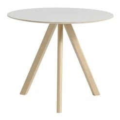 HAY Table Ronde CPH20, 90 cm, Chêne Laqué - Linoléum Blanc Cassé