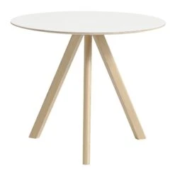 HAY Table Ronde CPH 20 90 cm, Chêne Laqué - Stratifié Blanc