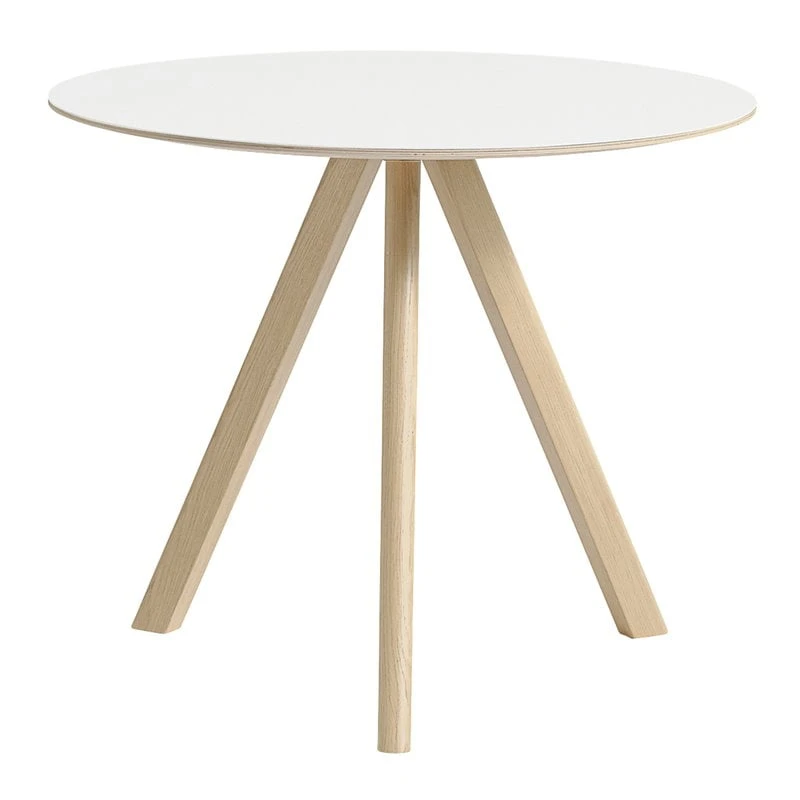 HAY Table Ronde CPH 20 90 cm, Chêne Laqué - Stratifié Blanc 1 HAY Table Ronde CPH 20 90 cm, Chêne Laqué - Stratifié Blanc