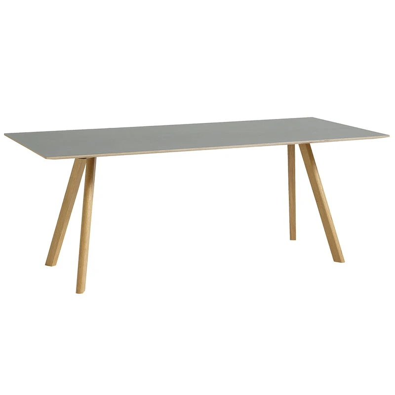 HAY Table CPH30, 200 X 90 cm, Chêne Laqué - Linoléum Gris 1 HAY Table CPH30, 200 X 90 cm, Chêne Laqué - Linoléum Gris