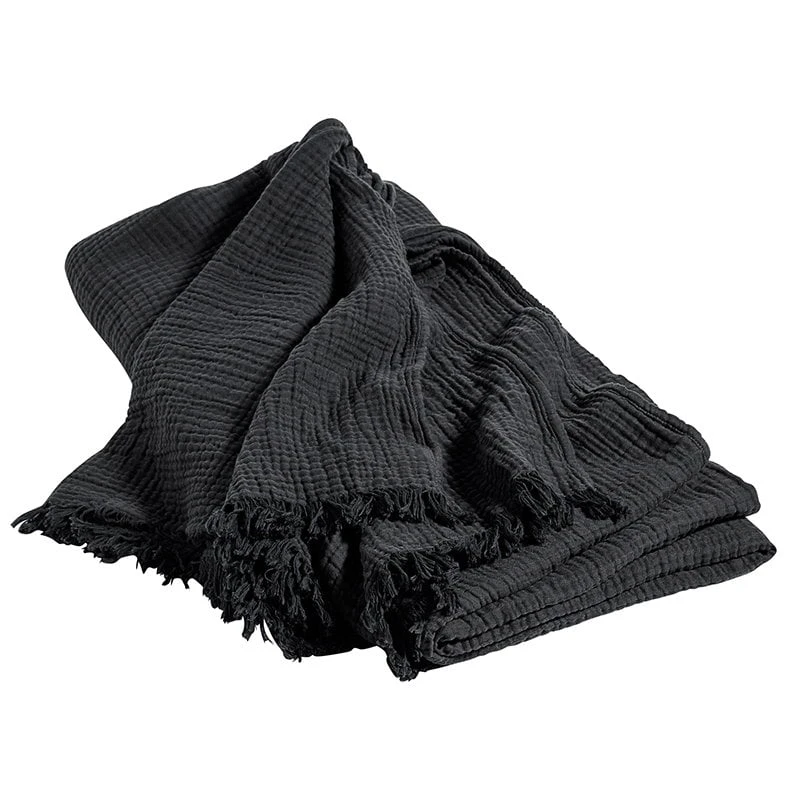 HAY Couvre-lit Crinkle, 270 X 270 Cm, Anthracite 1 HAY Couvre-lit Crinkle, 270 X 270 Cm, Anthracite