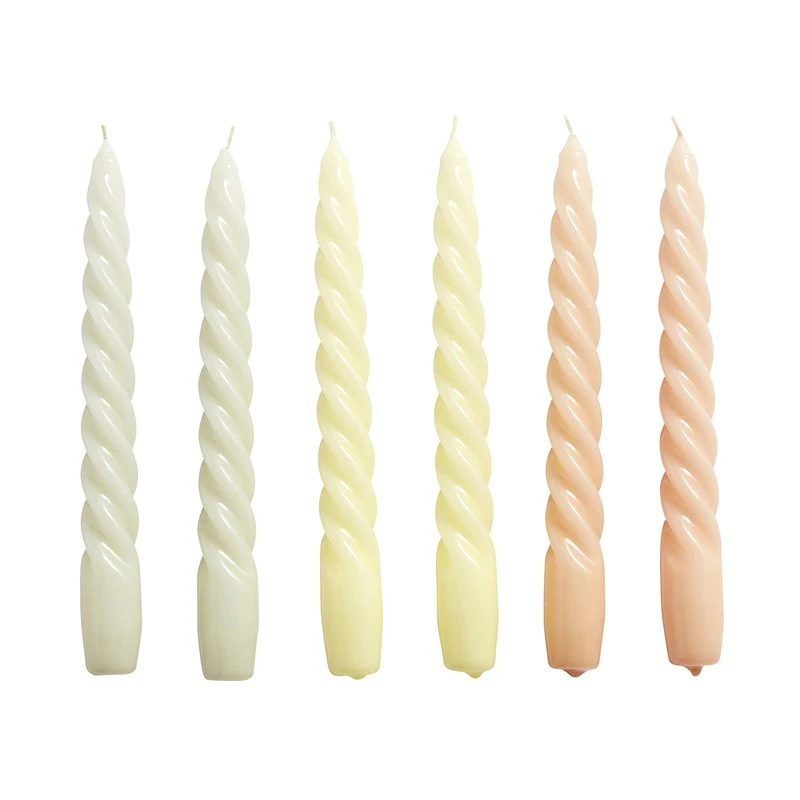 HAY Bougies Twist, Lot De 6, Beige-gris - Citrus - Nude 1 HAY Bougies Twist, Lot De 6, Beige-gris - Citrus - Nude