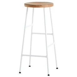 HAY Tabouret De Bar Cornet, Haut, Blanc Crème - Chêne Huilé