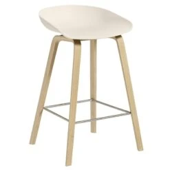 HAY Tabouret About A Stool AAS32, 64 cm, Chêne Savonné - Blanc Crème