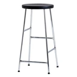 HAY Tabouret De Bar Cornet, Bas, Chrome - Noir