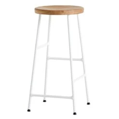 HAY Tabouret De Bar Cornet, Bas, Blanc Crème - Chêne Huilé