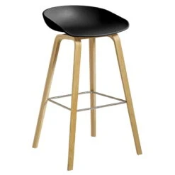 HAY About A Stool AAS32 Eco, 74 cm, Chêne Laqué - Noir