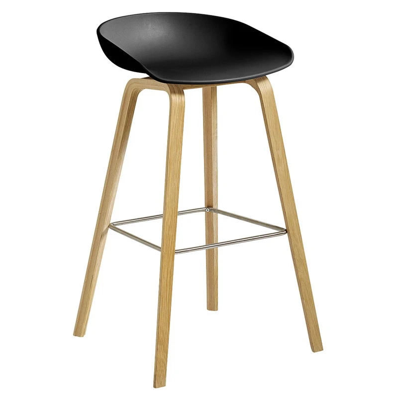 HAY About A Stool AAS32 Eco, 74 cm, Chêne Laqué - Noir 1 HAY About A Stool AAS32 Eco, 74 cm, Chêne Laqué - Noir
