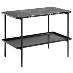 HAY Table D’appoint Rebar, 75 x 44 cm, Noir - Marbre Noir