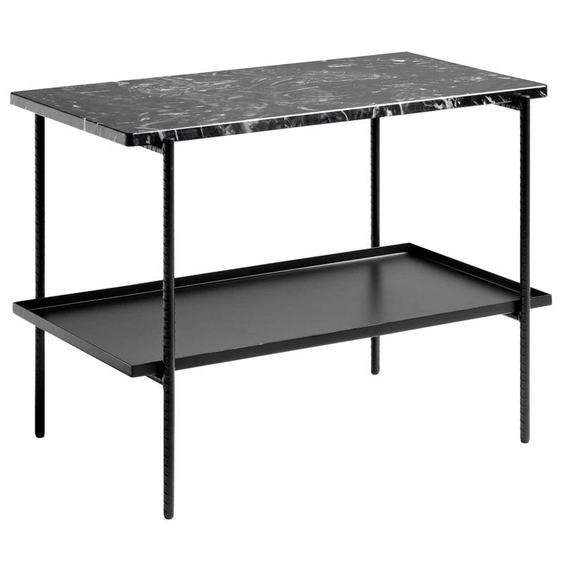 HAY Table D’appoint Rebar, 75 x 44 cm, Noir - Marbre Noir 1 HAY Table D’appoint Rebar, 75 x 44 cm, Noir - Marbre Noir