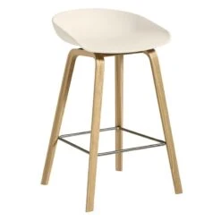 HAY Tabouret About A Stool AAS32, 64 cm, Chêne Laqué - Cream White