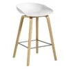 HAY Tabouret About A Stool AAS32, 64 cm, Chêne Laqué - Blanc