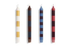 HAY Bougie Stripe, Rouge - Bordeaux 6 HAY Bougie Stripe, Rouge - Bordeaux -Hay Magasin 541150 Stripe Candle Set of 4 bright