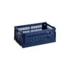 HAY Colour Crate, S, Plastique Recyclé, Bleu Foncé