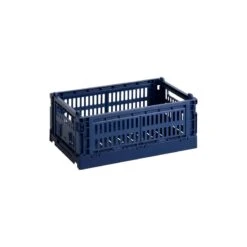 HAY Colour Crate, S, Plastique Recyclé, Bleu Foncé