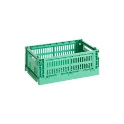 HAY Colour Crate, S, Plastique Recyclé, Menthe Foncé