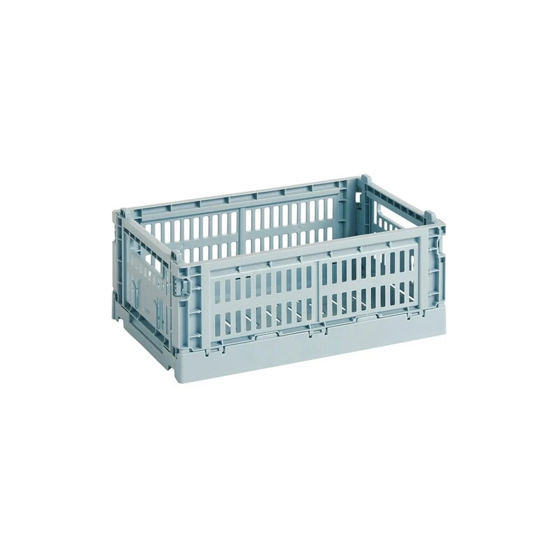 HAY Colour Crate, S, Plastique Recyclé, Dusty Blue 1 HAY Colour Crate, S, Plastique Recyclé, Dusty Blue