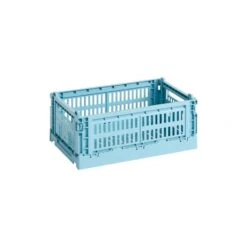 HAY Colour Crate, S, Plastique Recyclé, Bleu Clair