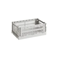 HAY Colour Crate, S, Plastique Recyclé, Gris Clair