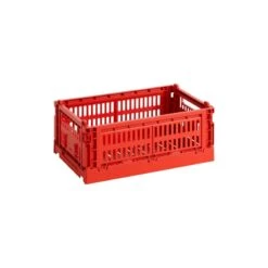HAY Colour Crate, S, Plastique Recyclé, Rouge