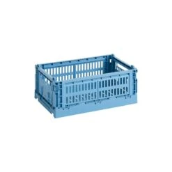 HAY Colour Crate, S, Plastique Recyclé, Bleu Ciel