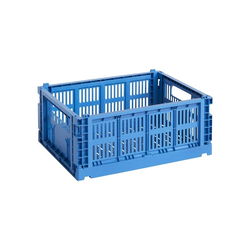 HAY Colour Crate, M, Plastique Recyclé, Bleu électrique 1 HAY Colour Crate, M, Plastique Recyclé, Bleu électrique