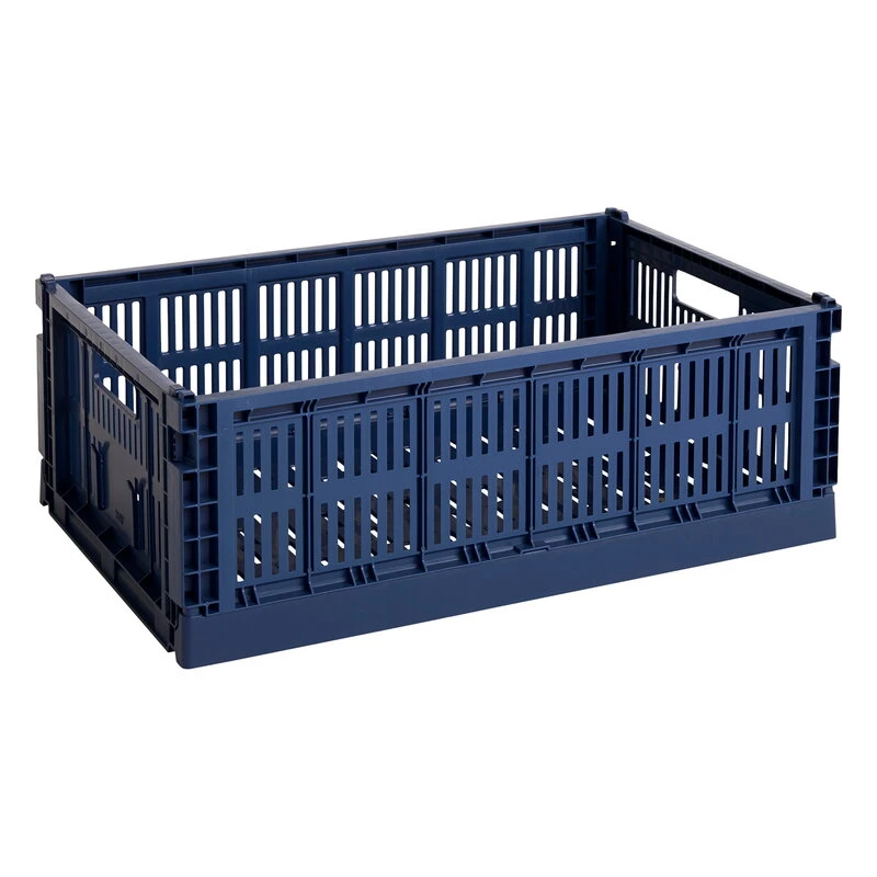 HAY Colour Crate, L, Plastique Recyclé, Bleu Foncé 1 HAY Colour Crate, L, Plastique Recyclé, Bleu Foncé