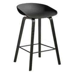 HAY Tabouret About A Stool AAS32, 64 cm, Chêne Noir - Noir