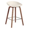 HAY Tabouret About A Stool AAS32, 65 cm, Noyer Laqué - blanc Crème