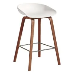 Hay Magasin 10 HAY Tabouret About A Stool AAS32 Eco, 65 cm, Noyer Laqué - blanc