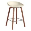 HAY Tabouret About A Stool AAS32 Eco, 65 cm, Noyer Laqué - blanc Cr.