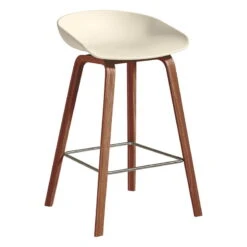 HAY Tabouret About A Stool AAS32 Eco, 65 cm, Noyer Laqué - blanc Cr.