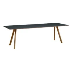 HAY Table CPH30, 250 x 90 cm, Noyer Laqué - linoléum Gris Foncé