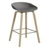 HAY Tabouret About A Stool AAS32, 65 cm, Chêne Laqué - Gris