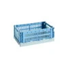 HAY Colour Crate Mix, S, Plastique Recyclé, Bleu Ciel