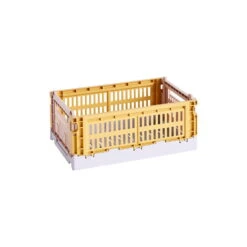 HAY Colour Crate Mix, S, Plastique Recyclé, Jaune Doré