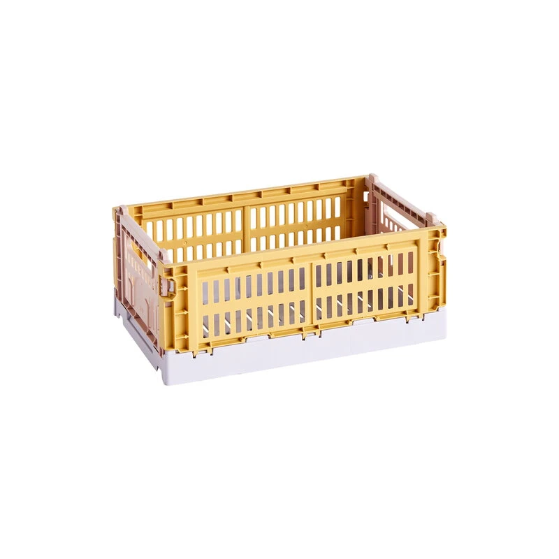HAY Colour Crate Mix, S, Plastique Recyclé, Jaune Doré 1 HAY Colour Crate Mix, S, Plastique Recyclé, Jaune Doré