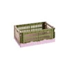 HAY Colour Crate Mix, S, Plastique Recyclé, Olive - Poudré