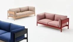 HAY Canapé Arbour 2 Places, Quadrillage Linen Beige Foncé - Chêne 9 HAY Canapé Arbour 2 Places, Quadrillage Linen Beige Foncé - Chêne -Hay Magasin Arbour 2 Seater Re wool 648 wine red wb lacquer beech Arbour 2 Seater Linen Grid dark beige oiled waxed oak 1