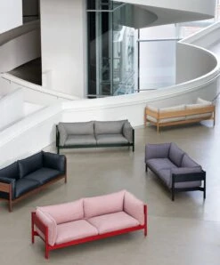 HAY Canapé Arbour Eco 3 places, Re-wool 198 - Hêtre Laqué Noir -Hay Magasin Arbour 3 Seater Re wool 648 Remix 266 Atlas 931 Nevada NV 0500S Hallingdal 220 01