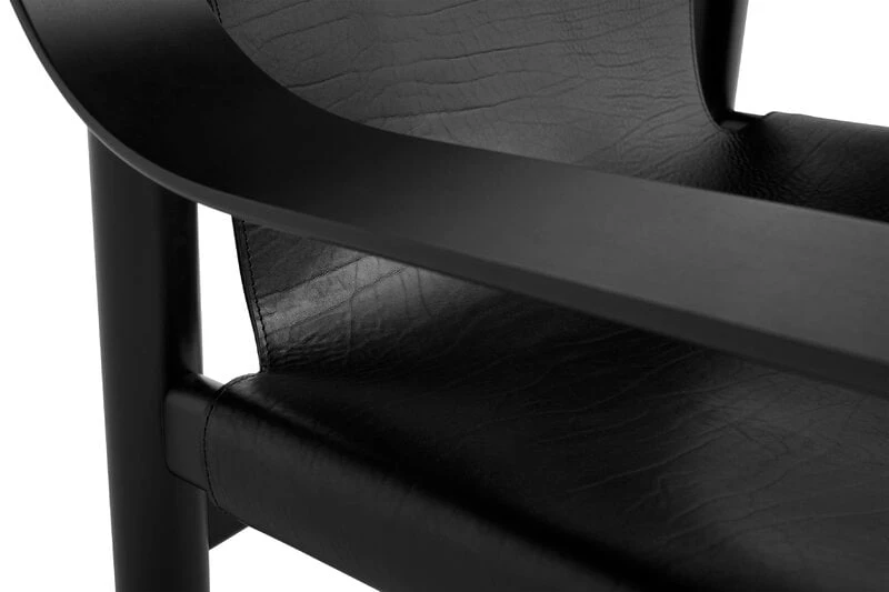 HAY Fauteuil Lounge Bernard, Chêne Noir - Cuir Noir 4 HAY Fauteuil Lounge Bernard, Chêne Noir - Cuir Noir – Image 4