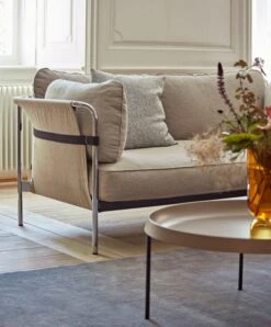 HAY Canapé Can, 3 places, Linara 311 - toile Naturelle - cadre En Ch 9 HAY Canapé Can, 3 places, Linara 311 - toile Naturelle - cadre En Ch -Hay Magasin CAN 2 Seater chromed frame natural canvas cover Ruskin 05 uph Tulou Coffee Table mocca Bottoms Up Vase L amber Eclectic col. 2018 cream 2