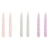 HAY Bougies Twist, Lot De 6, Rose Clair - gris Clair - lilas